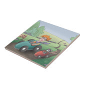 Cat Lady Road Rally Ceramic Tile Tegeltje (Zijkant)