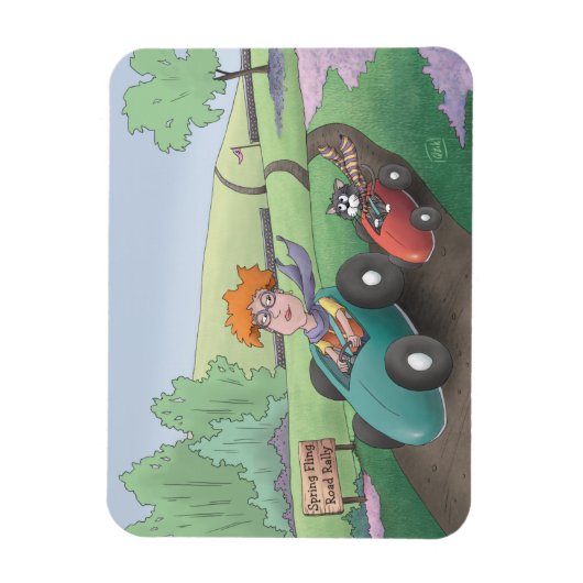 Cat Lady Road Rally Magnet Magneet (Verticaal)