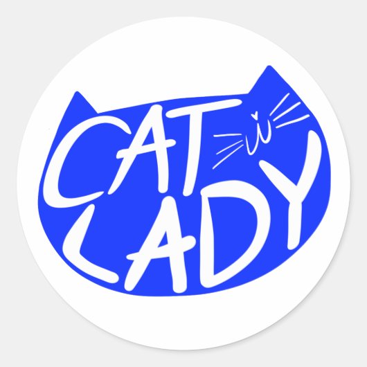 Cat Lady Ronde Sticker (Voorkant)