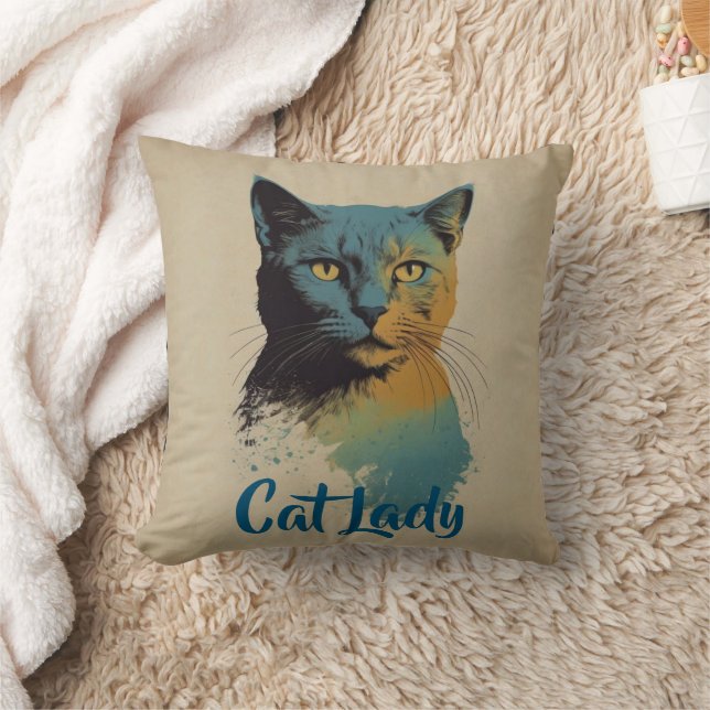 Cat Lady-Sierkussen Kussen (Deken)
