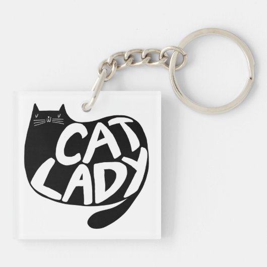 Cat Lady Sleutelhanger (Achterkant)