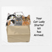 Cat Lady Starter Kit Fleece Deken (Voorkant (Horizontaal))