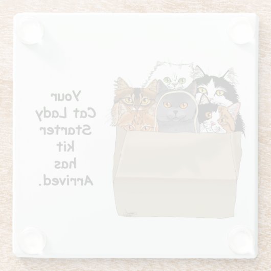 Cat Lady Starter Kit Glazen Onderzetter (Achterkant)