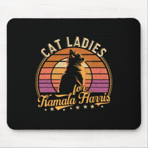 Cat Lady stemt voor President Kamala Harris 2024 Muismat