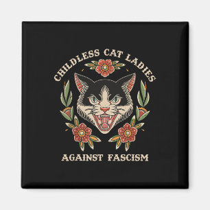 Cat Lady tegen fascisme Feministische grappige kat Magneet