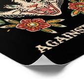 Cat Lady tegen fascisme Feministische grappige kat Poster (Hoek)