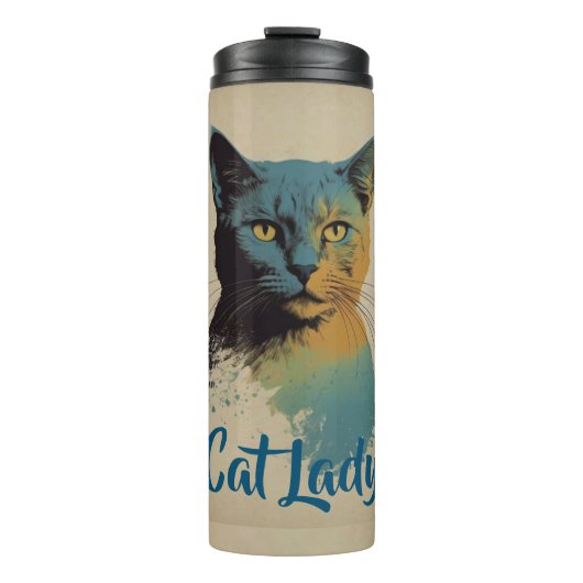 Cat Lady Thermal Tumbler Thermosbeker (Voorkant)
