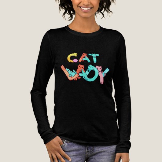 cat lady  Tri-Blend shirt (Voorkant)