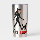 Cat Lady - Tuxedo Cats Lover - Comic Art Graphic Geïsoleerde Drinkbeker (Achterkant)