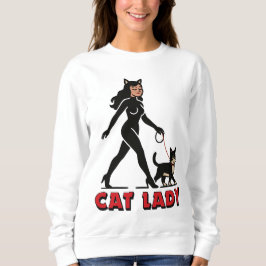 Cat Lady - Tuxedo Cats Lover - Comic Art Graphic Trui