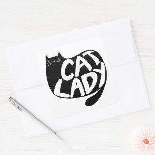 Cat Lady Vierkante Sticker