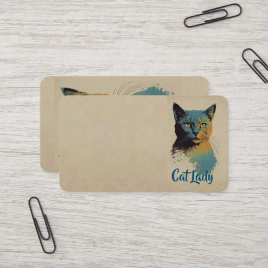 Cat Lady-Visitekaartje Visitekaartje (Voorkant / Achterkant in situ)