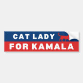 Cat Lady voor Kamala Bumpersticker (Voorkant)