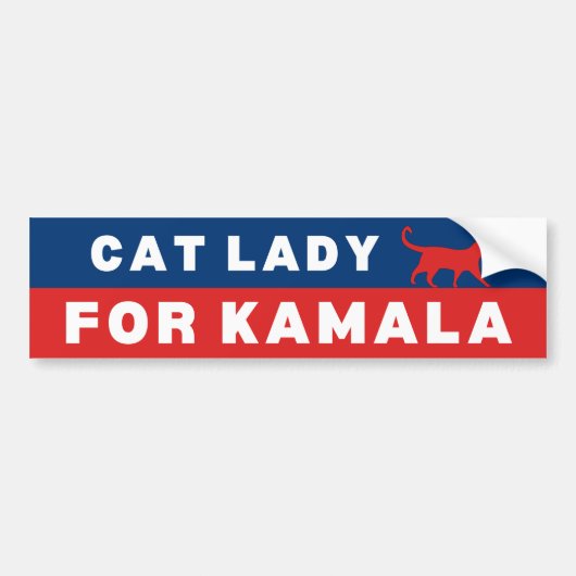 Cat Lady voor Kamala Bumpersticker (Voorkant)
