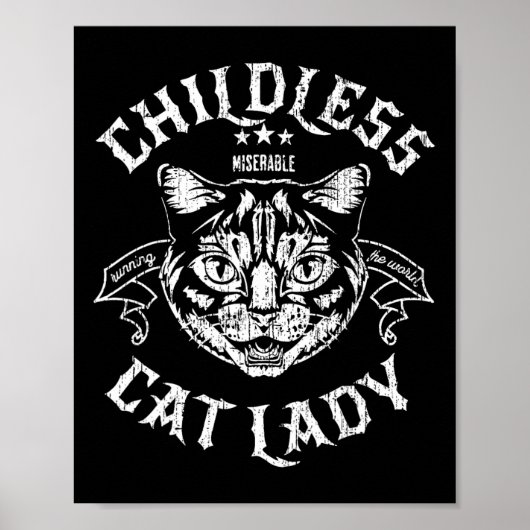 Cat Lady voor Kamala Harris 2024 Feminist Voting Poster (Voorkant)