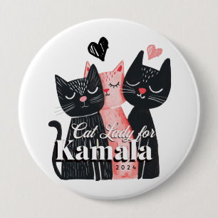Cat Lady voor Kamala Harris 2024 Ronde Button 4,0 Cm