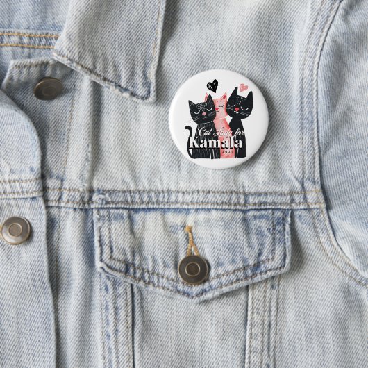 Cat Lady voor Kamala Harris 2024 Ronde Button 5,7 Cm (In situ)