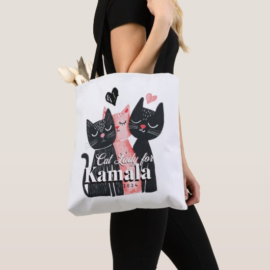 Cat Lady voor Kamala Harris 2024 Tote Bag (Dichtbij)