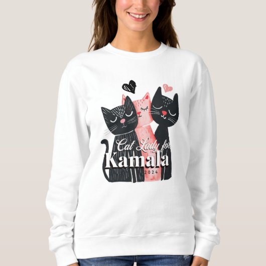 Cat Lady voor Kamala Harris 2024 Trui (Voorkant)