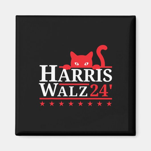 Cat Lady voor Kamala Harris Tim Walz VP 2024 Magneet (Voorkant)