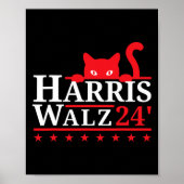 Cat Lady voor Kamala Harris Tim Walz VP 2024 Poster (Voorkant)