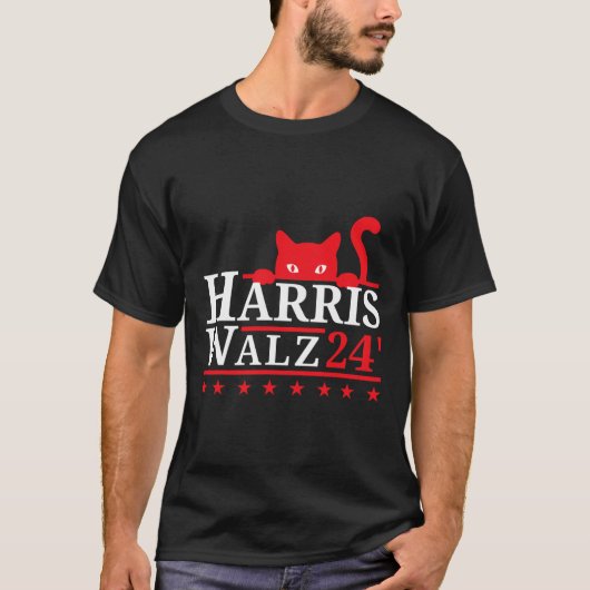Cat Lady voor Kamala Harris Tim Walz VP 2024 T-shirt (Voorkant)