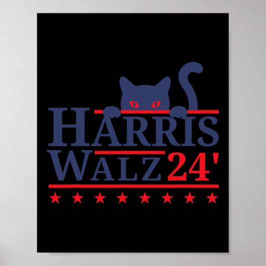 Cat Lady voor Kamala Harris Tim WAlzheimer 2024 Poster (Voorkant)