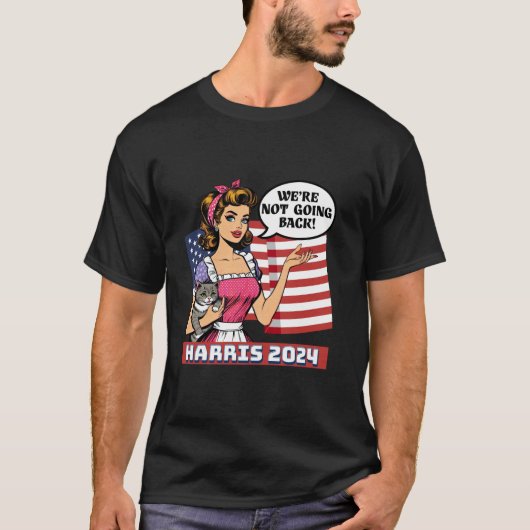 Cat Lady We gaan niet terug Harris 2024 T Shirt (Voorkant)