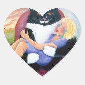 Cat Lap Hart Sticker (Voorkant)