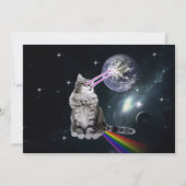 Cat Laser en Rainbow Party Uitnodiging (Achterkant)