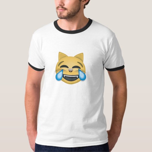 Cat Laughing Hard Crying Emoji TShirt (Voorkant)