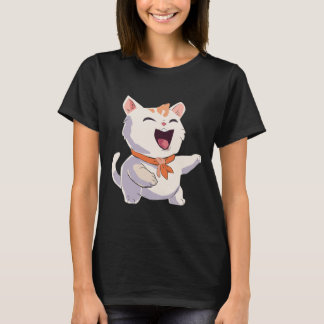 Cat Laughing Illustratie T-shirt