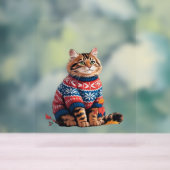 Cat Leaf Herfst Hallo Acryl Bord (Neutraal)