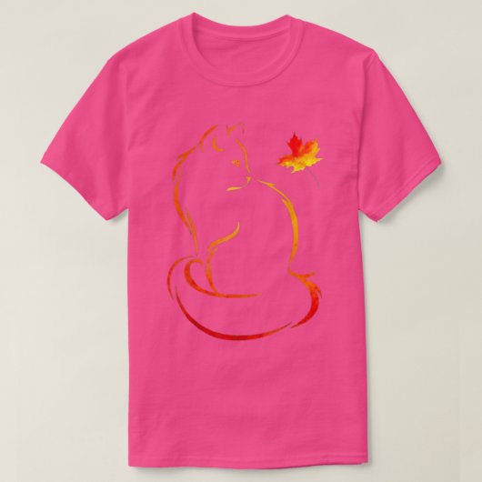 Cat Leaf Herfst Hallo herfst T-shirt (Design voorkant)