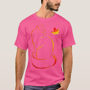 Cat Leaf Herfst Hallo herfst T-shirt