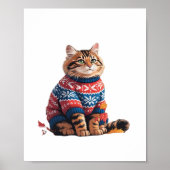 Cat Leaf Herfst Hallo Poster (Voorkant)