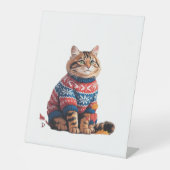 Cat Leaf Herfst Hallo Reclamebord Met Voetstuk (Voorkant)