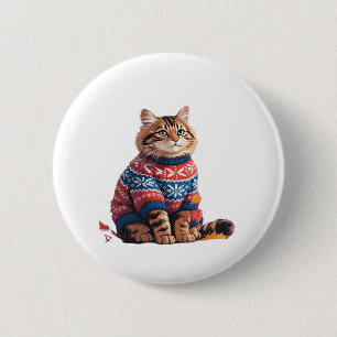 Cat Leaf Herfst Hallo Ronde Button 5,7 Cm