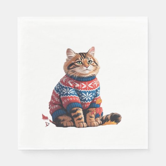 Cat Leaf Herfst Hallo Servet (Voorkant)