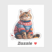 Cat Leaf Herfst Hallo Sticker (Vel)