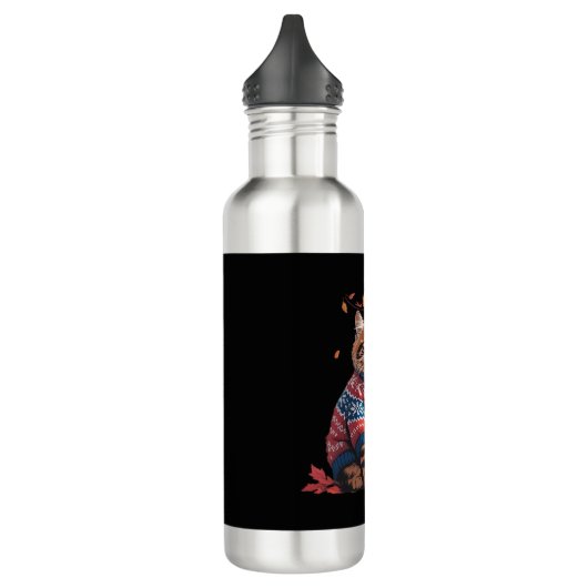 Cat Leaf Herfst Hallo Waterfles (Links)