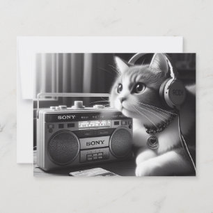 Cat leasing muziek briefkaart