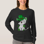 Cat Leprechaun  Cat  Shamrock St Patrick s Day T-shirt (Voorkant)
