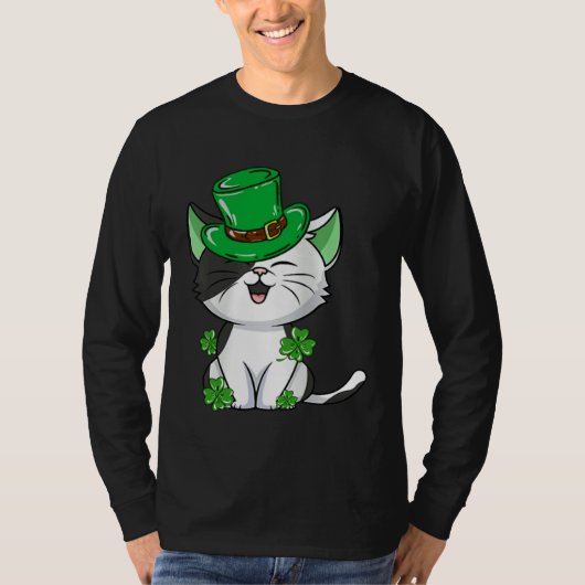 Cat Leprechaun  Cat  Shamrock St Patrick s Day T-shirt (Voorkant)