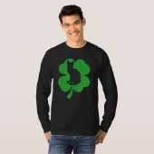 Cat Leprechaun Cat Shamrock St Patrick's Day T-shirt (Voorkant volledig)
