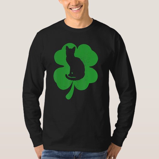 Cat Leprechaun Cat Shamrock St Patrick's Day T-shirt (Voorkant)