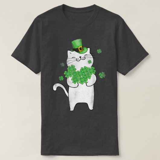 Cat Leprechaun Cute Cat Lover Shamrock St Patrick T-shirt (Design voorkant)