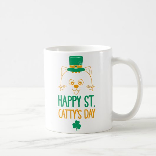 Cat Leprechaun | Happy St. Catty's Day Koffiemok (Rechts)