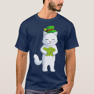 Cat Leprechaun Happy St Patricks Day Irish Shamroc T-shirt