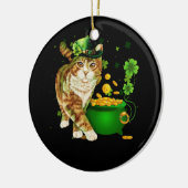 Cat Leprechaun Pet Shamrock St Patrick's Day Gold Keramisch Ornament (Links)